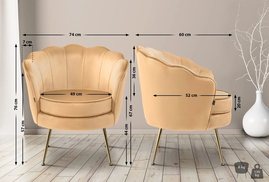 Stolička Rosita zamat - žltá