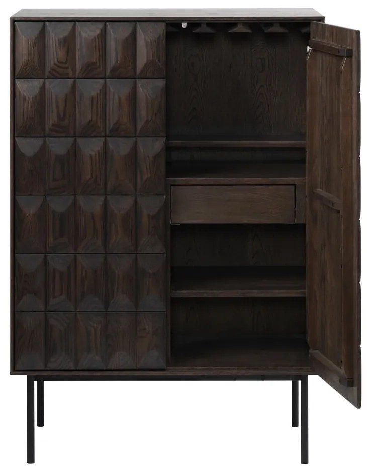 Tmavohnedá skrinka 90x130 cm Latina – Unique Furniture