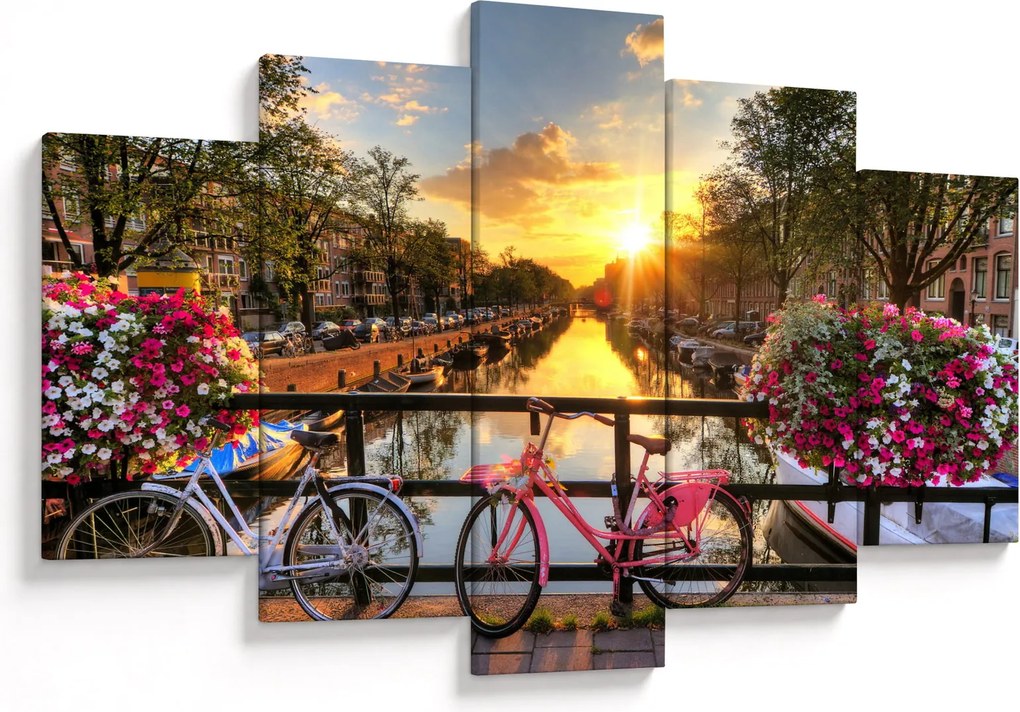 Obraz - Východ slnka v Amsterdame (150x105 cm)