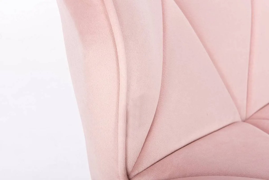 LuxuryForm DESIGN Stolička MILANO VELUR na striebornom  kríži - svetloružová
