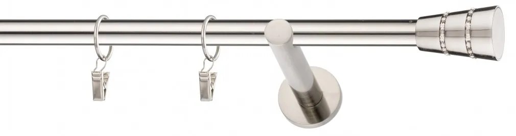 Dekorstudio Niklová jednoradová garniža BOGOTA 19mm Dĺžka: 120cm, Typ uchytenia: Držiak modern, Typ príslušenstva: Bez príslušenstva