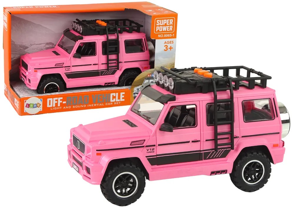 Lean Toys Ružový Jeep – svetelné a zvukové efekty