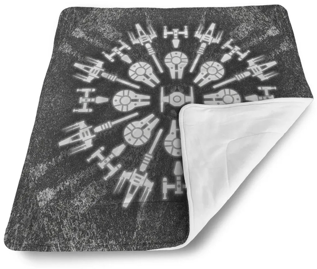 Sablio Deka pre bábätko Star Wars Vesmírne lode na šedom abstrakte - 80x100 cm