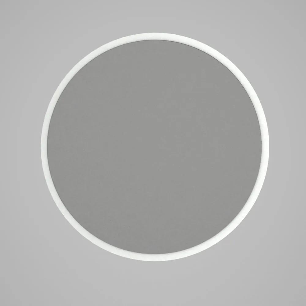 Guľaté nástenné zrkadlo v bílémém ráme Glob, ⌀ 59 cm