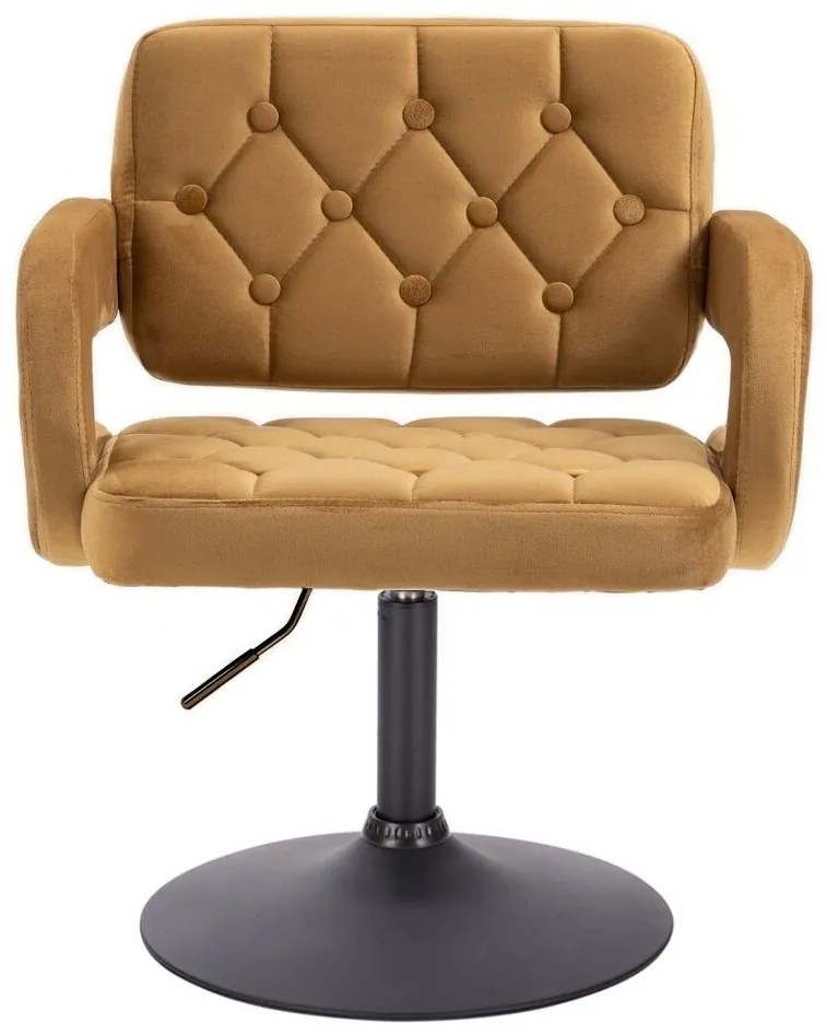 LuxuryForm DESIGN Kreslo ADRIA VELUR na čiernom tanieri - medové