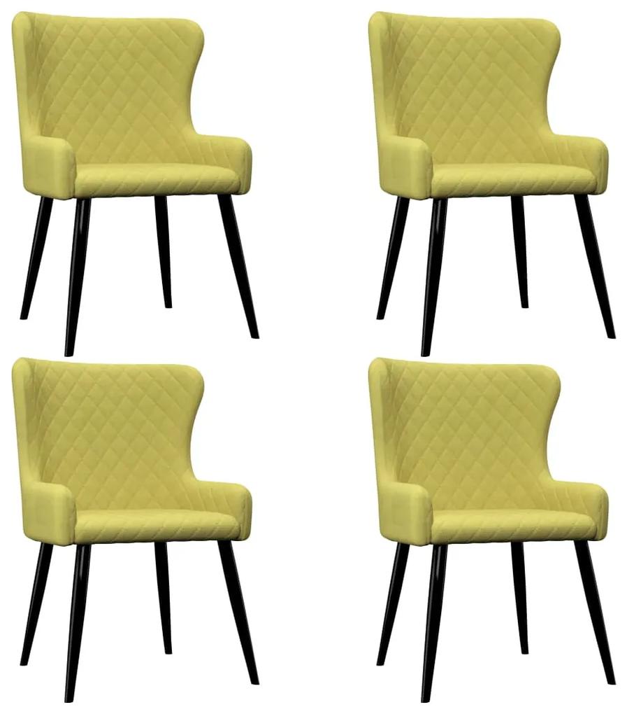 Jedálenské stoličky 4 ks zelené látkové