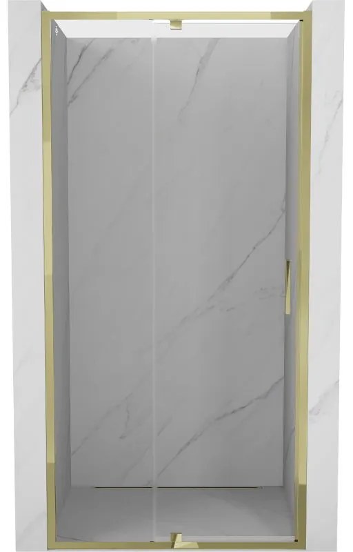 Mexen Exo, výklopné sprchové dvere 115 cm, číre sklo, zlatá, 819-115-000-50-00
