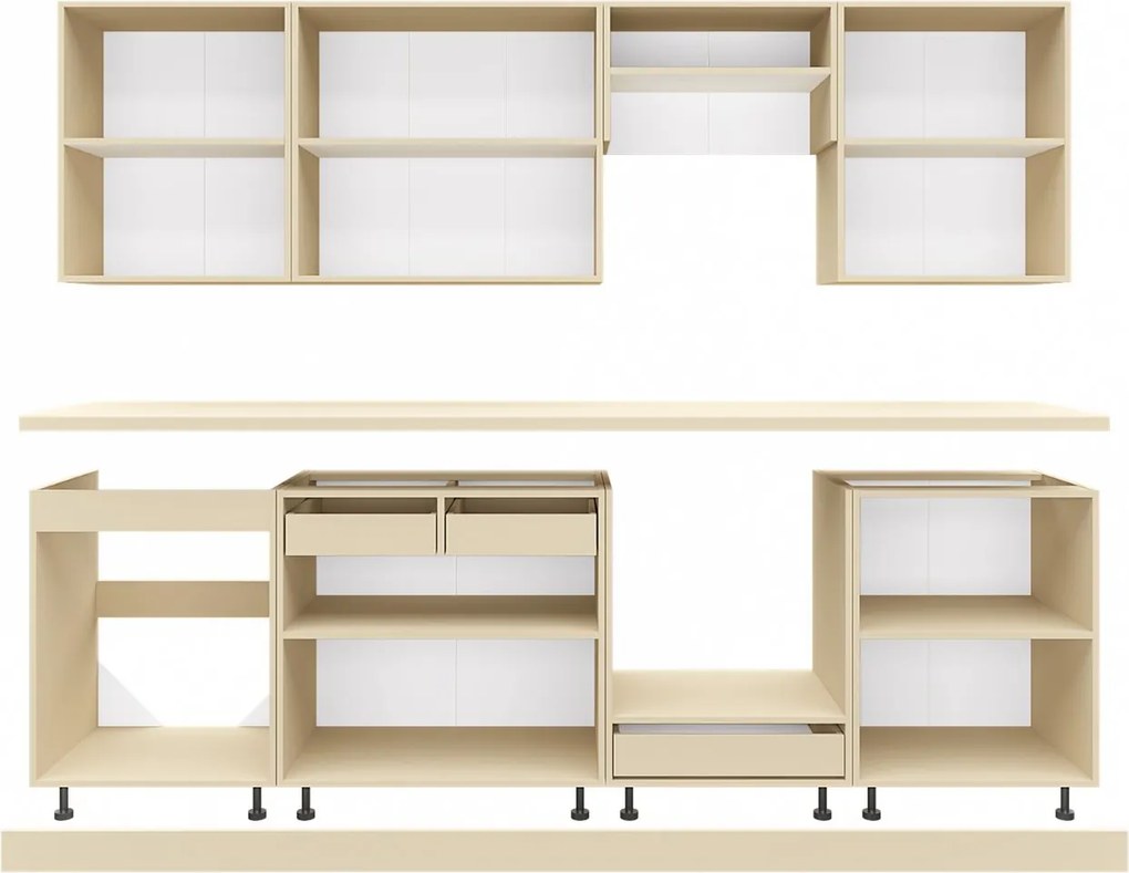 Kuchynská linka 250 FORESTA, dub sonoma-biela