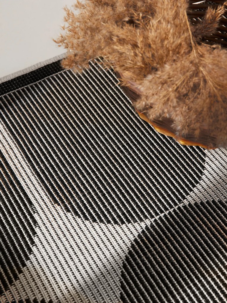 NORTHRUGS, Koberec behúň Duet Bowen 106244 Black/White - na von aj na doma, 80x250, čiernobiela, chodba / predsieň