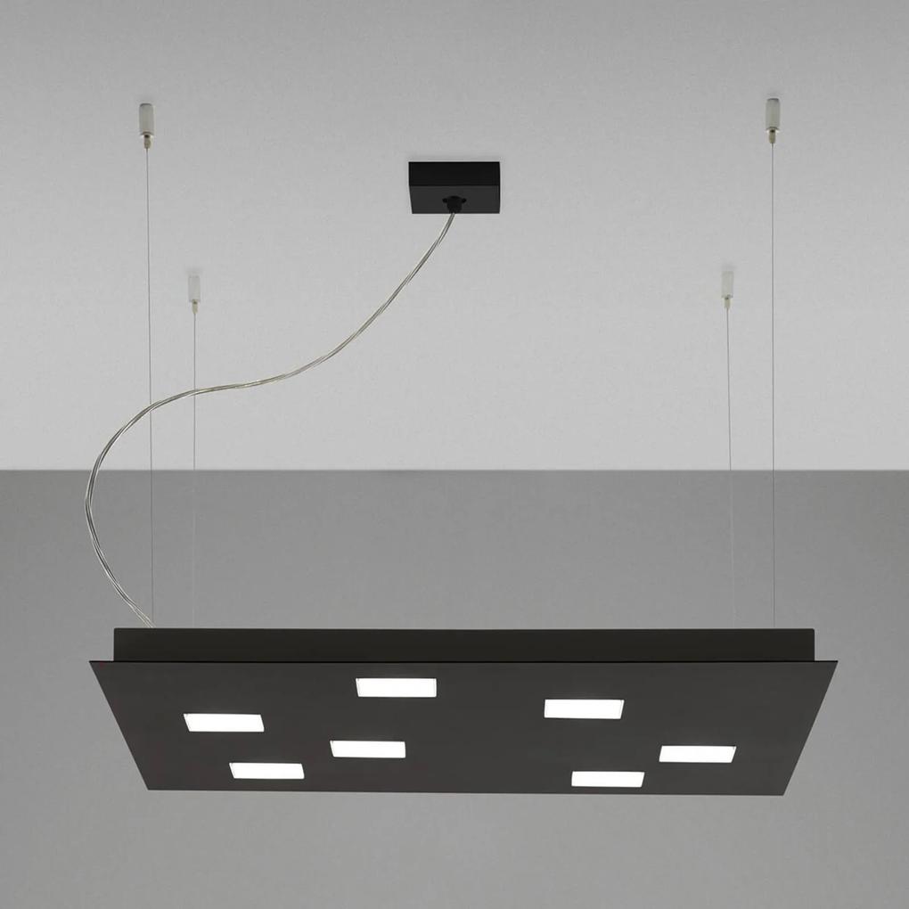 Fabbian Quarter čierne LED závesné svietidlo 7-pl.