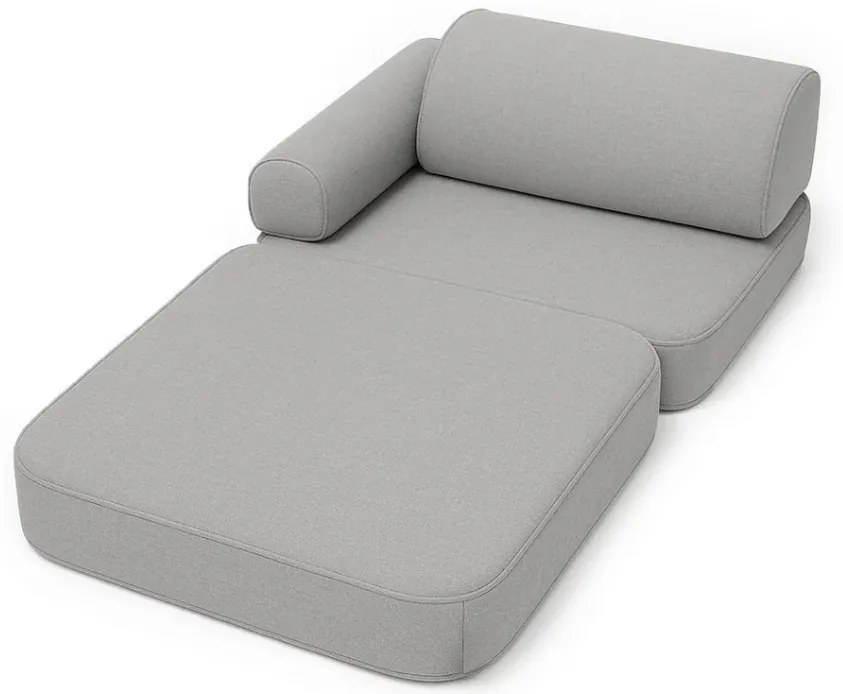 MeowBaby® Outzy detské kreslo/pohovka, feather-fog-gray