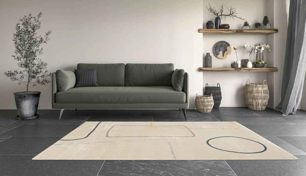 Balta, Kusový koberec Canvas 18725-065, 120x170, béžová, obývacia izba