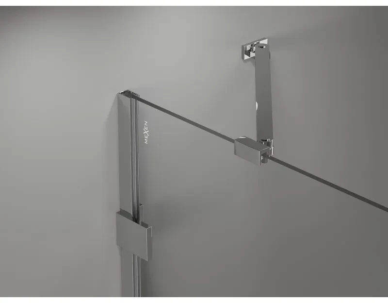 Mexen Lunar, výklopný sprchový kút ľavý 95 x 90 cm, 8mm číre sklo, chrómový profil, 834-095-090-01-00-L