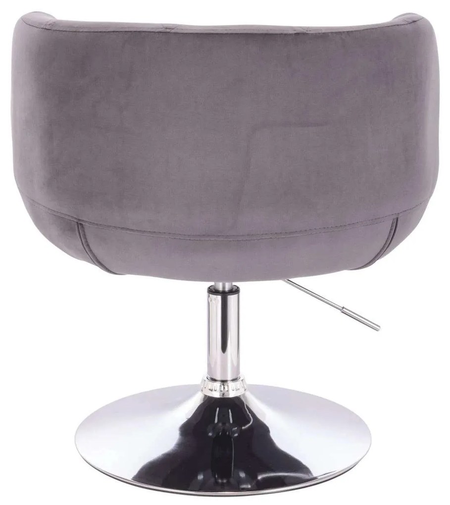 LuxuryForm DESIGN Kreslo MONTANA VELUR na striebornom tanieri - šedé