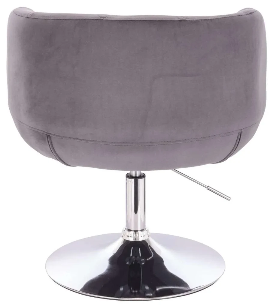 LuxuryForm DESIGN Kreslo MONTANA VELUR na striebornom tanieri - šedé