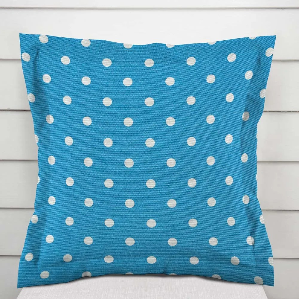 Biante Dekoračná obliečka na vankúš s lemom Leona LN-021 Biele bodky na modrom 50 x 60 cm