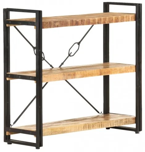 vidaXL Knižnica s 3 policami 90x30x80 cm mangovníkový masív-