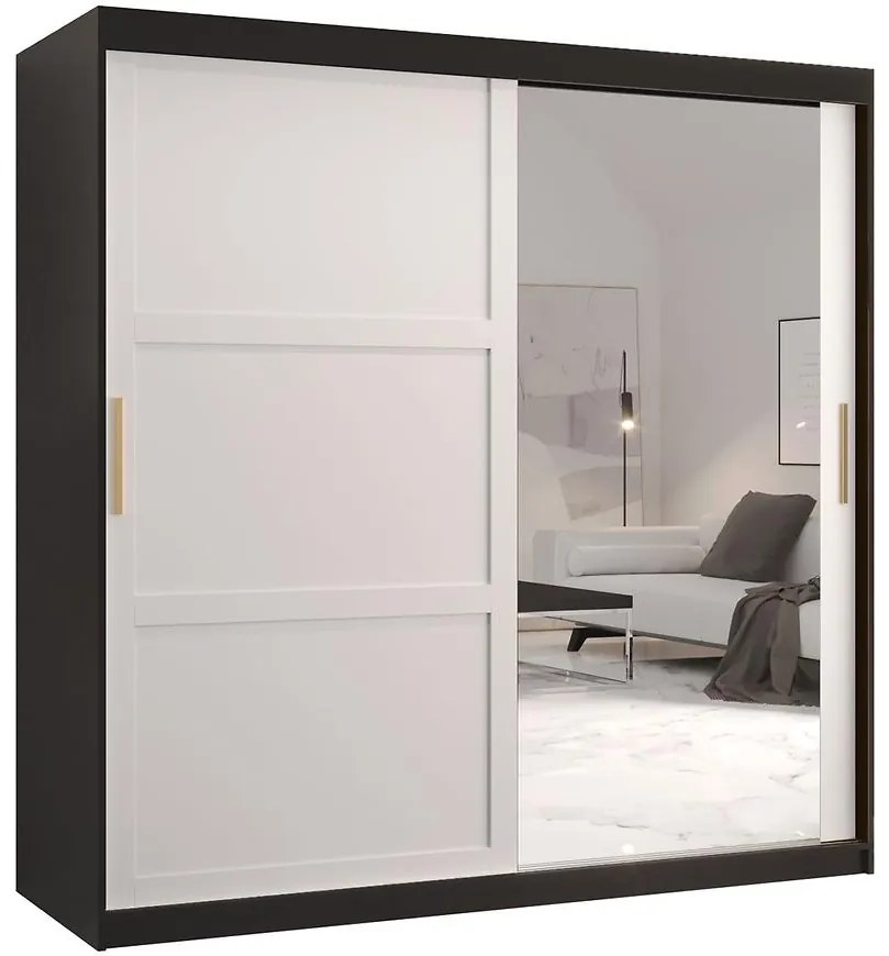 Skriňa Amiro 2 180 čierny/biely