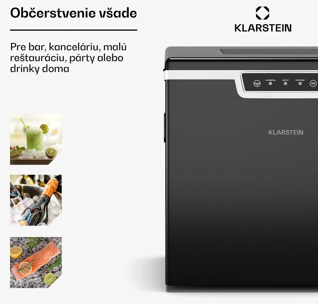 Klarstein Icefestival Cube priemyselný výrobník kociek ľadu, 400W, 1,8 litra, 20 kg/24 h