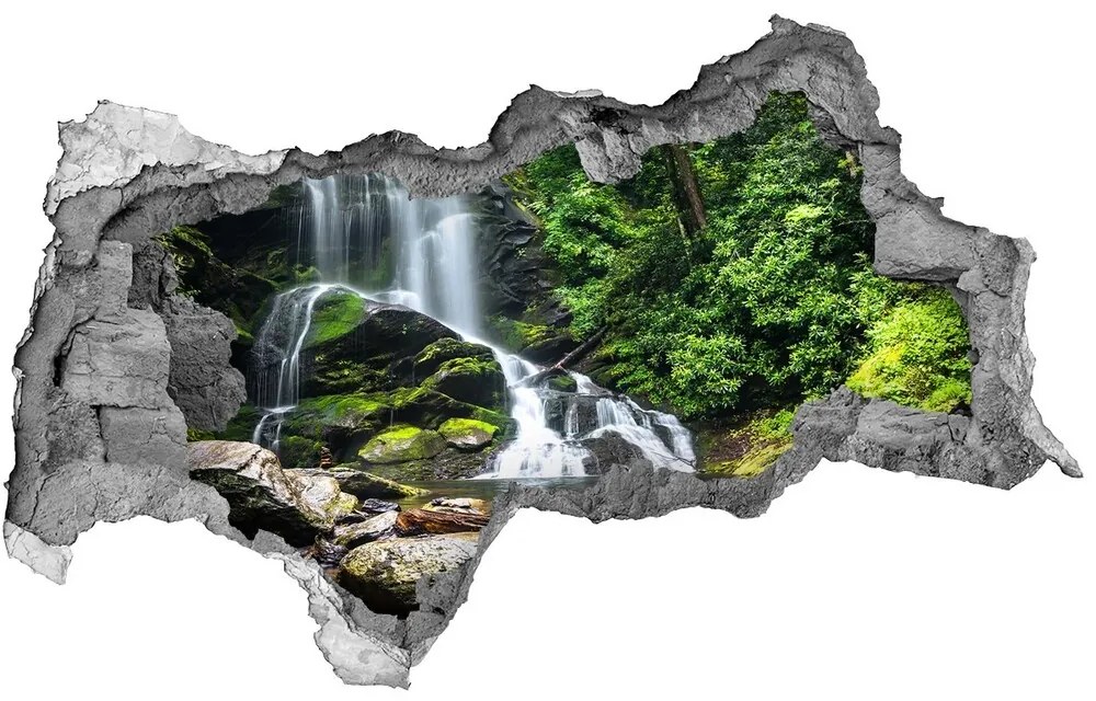 Nálepka fototapeta 3D výhľad Vodopád v lese nd-b-65742204