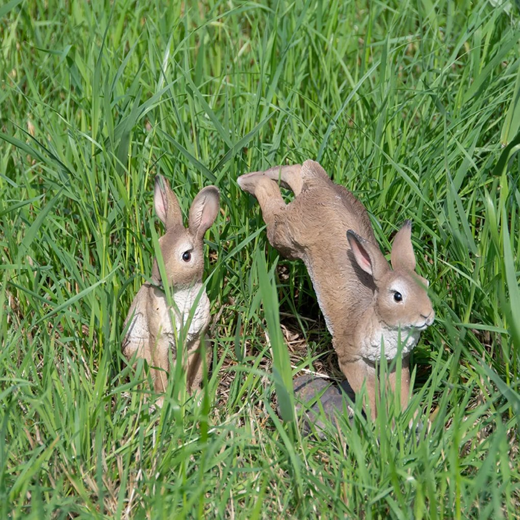 Záhradná figúrka z polyresinu Mat, 23 cm, hnedá