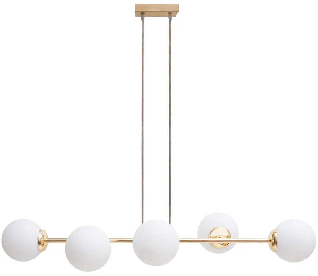 Luster na lanku FIRA 5xE27/60W/230V zlatá