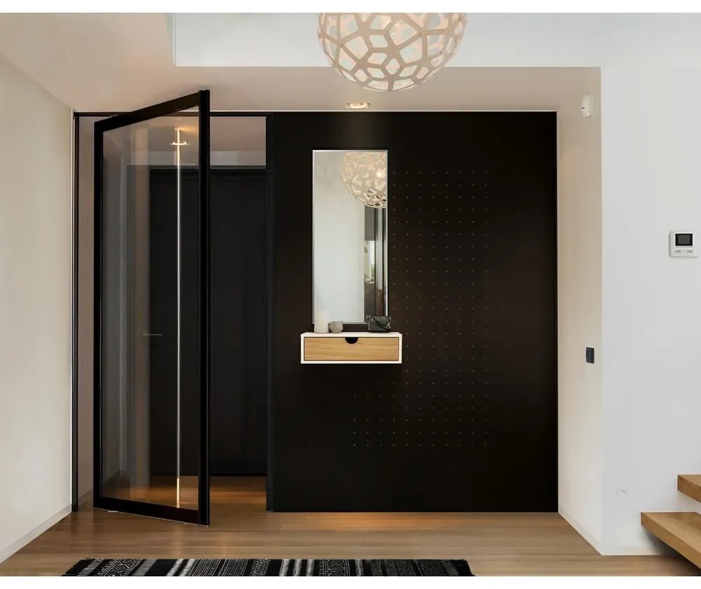 Biely/prírodný nočný stolík v dekore duba Farsta - Woodman