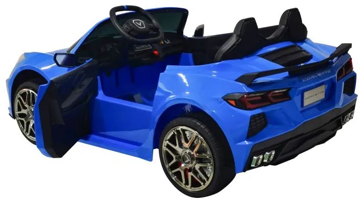 LEAN CARS Elektrické autíčko Corvette Stingray TR2203 - modré - motor 2x45W - BATÉRIA - 12V7Ah - 2023