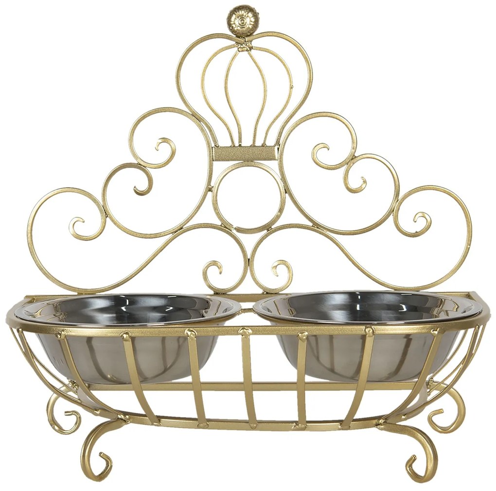 Sada misiek v zlatom kovovom stojane - 36*18*19 cm / 2*0,5 l