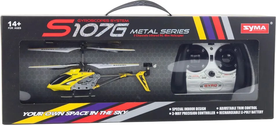 LEAN Toys Diaľkovo ovládaná RC helikoptéra s gyroskopom Syma S107G Yellow