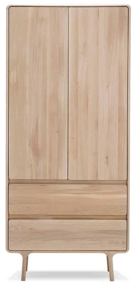 Šatníková skriňa z masívneho dubového dreva s 2 zásuvkami Gazzda Fawn