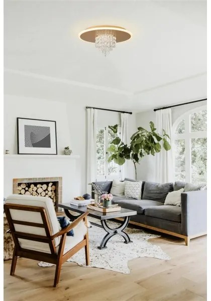 Searchlight 21126-32GO - LED stmievateľné stropné svietidlo DELUGE 20W/230V pr. 31,5 cm zlaté