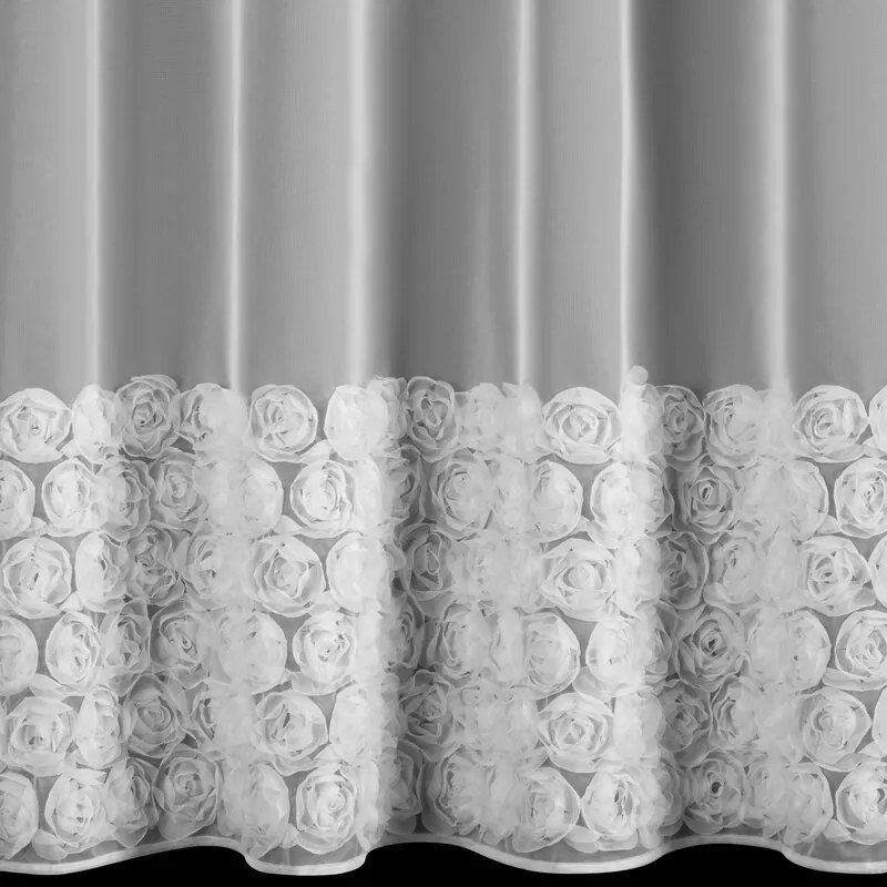 Dekorstudio Hotová biela záclona ROSES 3 na páske 350x270cm