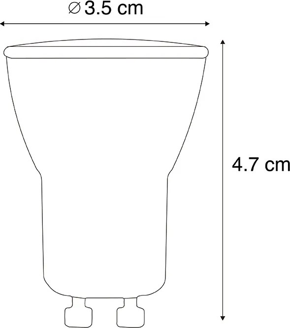 Sada 5 stmievateľných GU10 LED žiaroviek 35 mm 3W 220 lm 2700K
