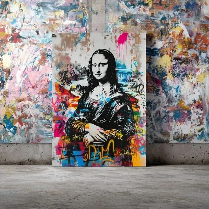 Obraz Graffiti Mona na plátne | Maľovaná štruktúra