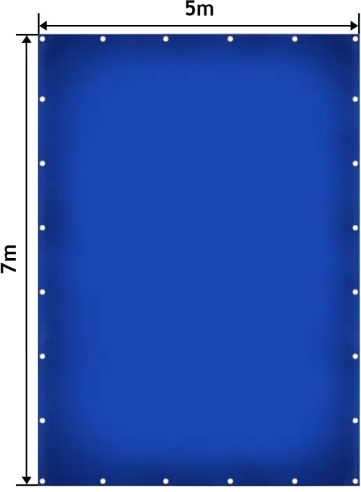 JAGO Plachta 650 g/m², hliníkové oká, modrá, 5 x 7 m