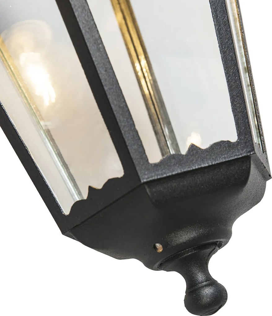 Klasická vonkajšia nástenná lampa čierna IP44 - New Orleans down