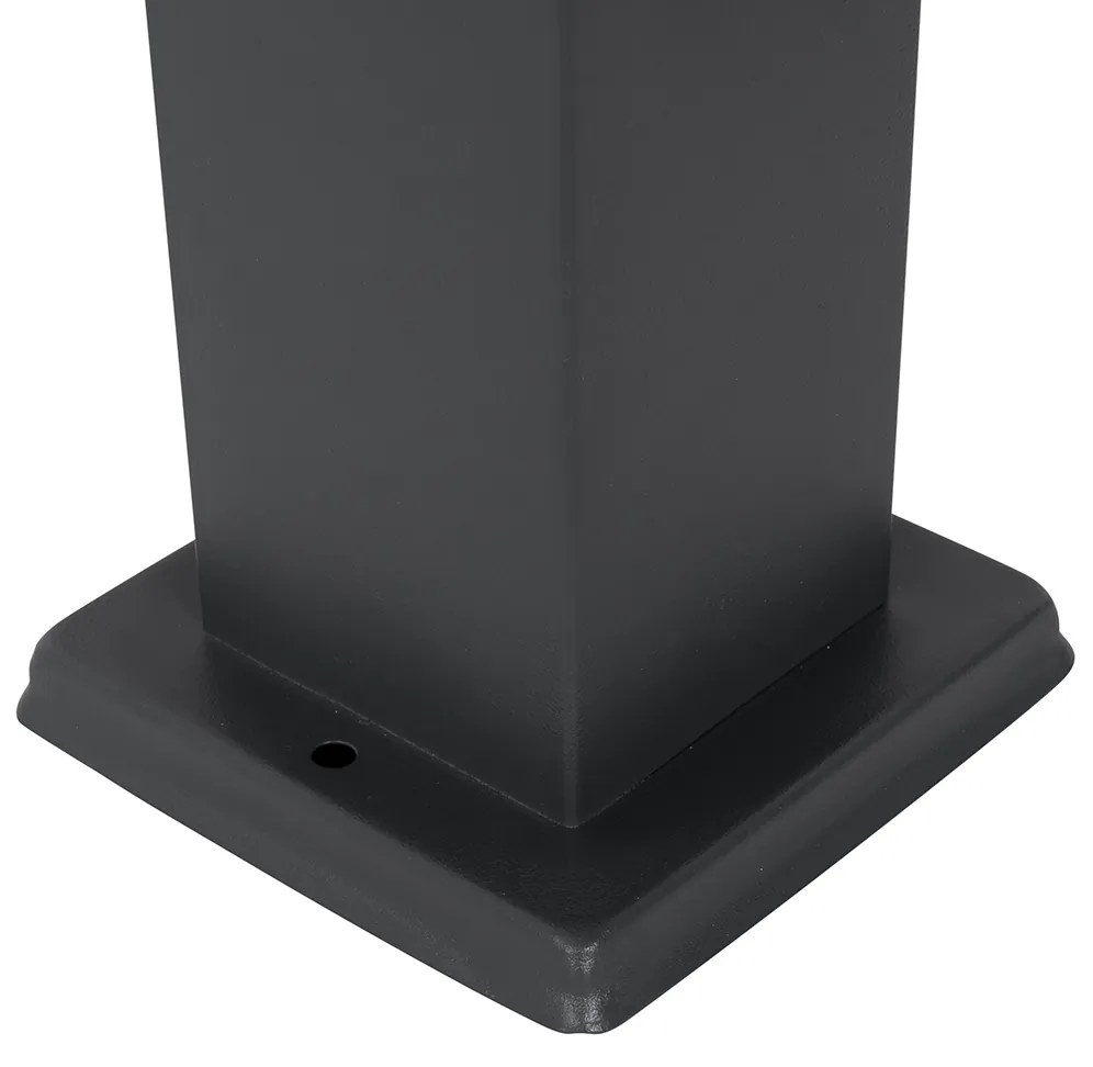 Vonkajšia lampa tmavo sivá 80 cm so zásuvkou IP44 - Malios