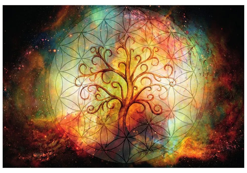 Samolepiaca tapeta strom s kvetinou života