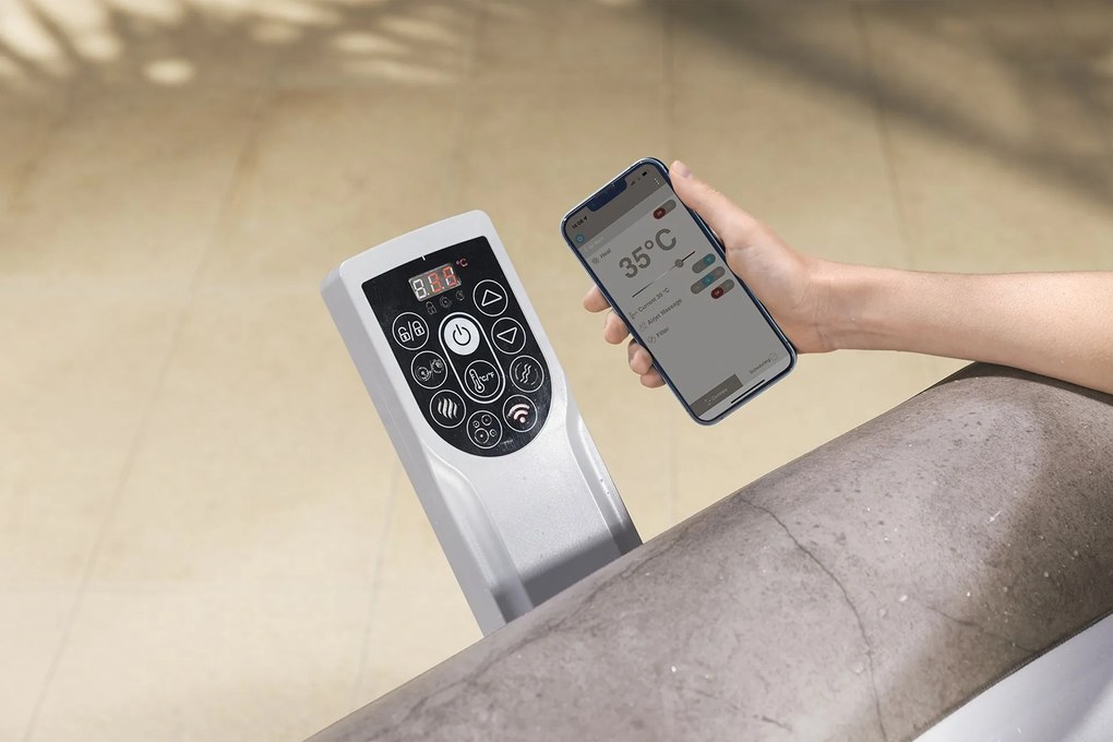 BESTWAY Lay-Z-Spa Rome EnergySense Smart AirJet Vírivka, 180 x 180 x 71 cm, 6 osôb 6001K