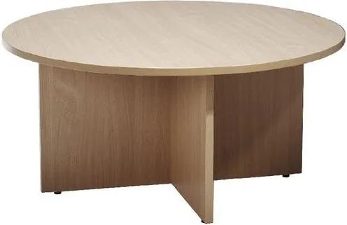 Kruhový konferenčný stôl Manutan, 100 cm, dezén buk