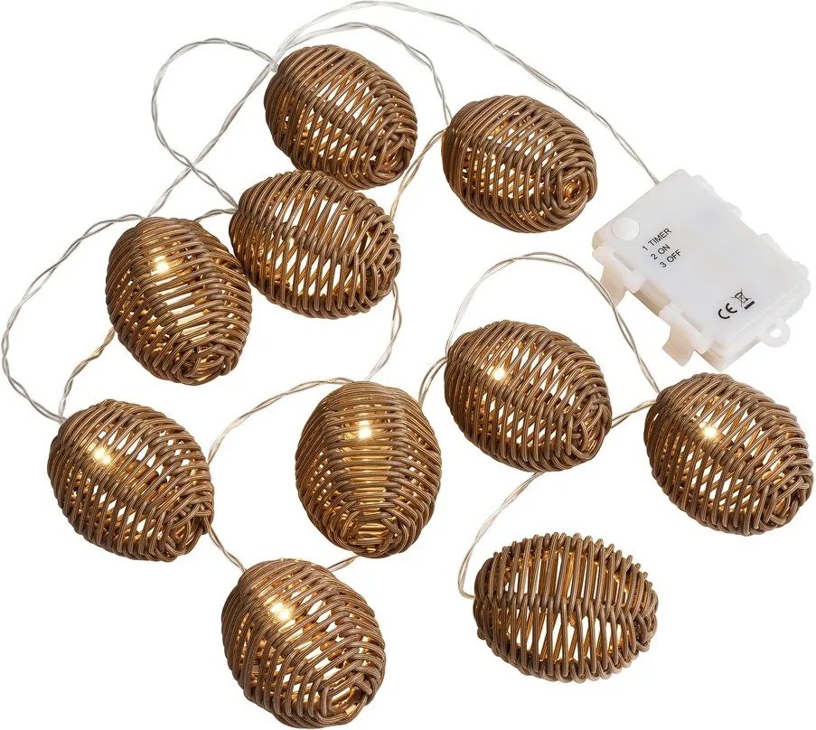 LED svetelná reťaz počet žiaroviek 10 ks na baterky dĺžka 180 cm Carlisle – House Nordic