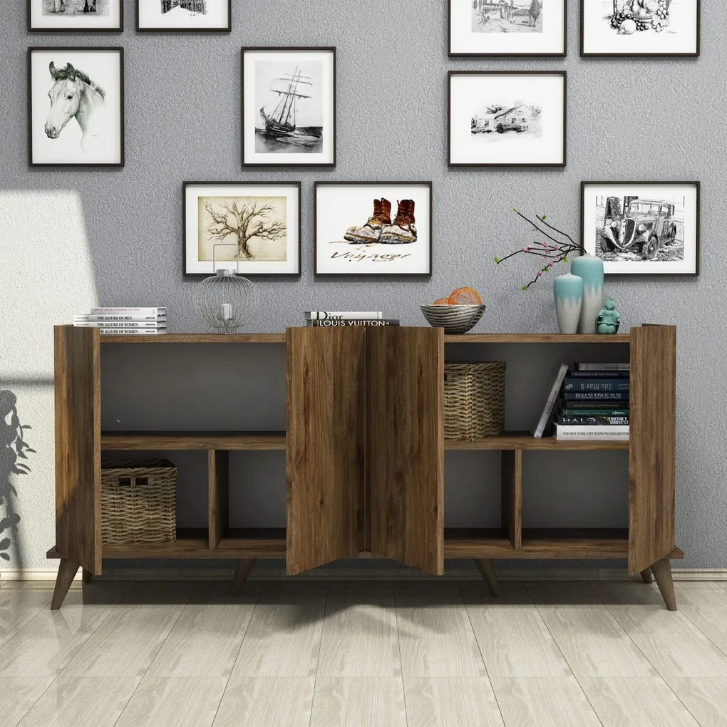 Komoda Elegante 180 cm tmavo hnedá