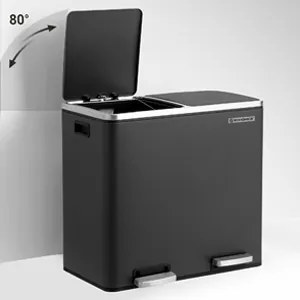 Odpadkový koš Gerry 2x24 l černý/stříbrný