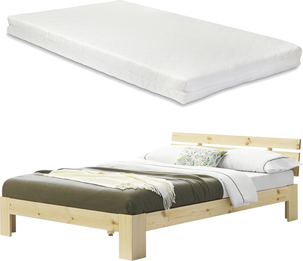 [en.casa] Manželská posteľ ABWB-2019 s matracom a roštom 180x200 cm