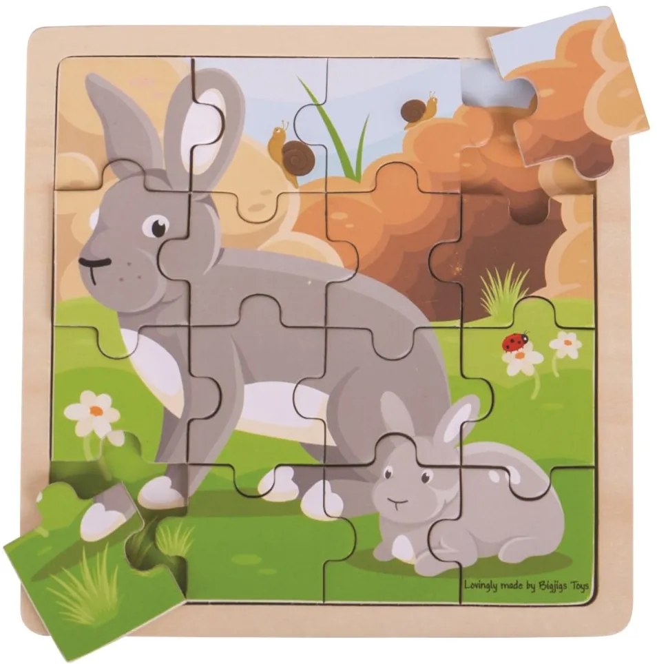 Bigjigs Toys Puzzle králik so zajačikom