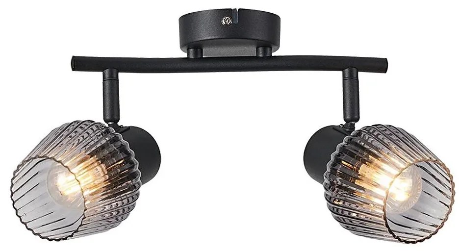 Prezent 14101 - Bodové svietidlo OASIS 2xE27/60W/230V čierna/dymová