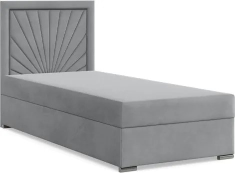 Čalúnená posteľ VICENZA Velvet 90×200 cm svetlosivá