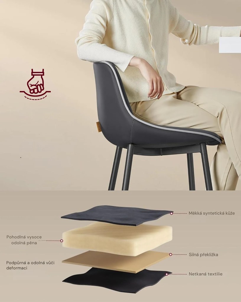 Súprava dvoch barových stoličiek VASAGLE PLACES II 98,5 cm čierna