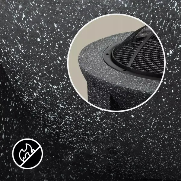 Prenosné ohnisko s roštom 79,5x38 cm, čierna/tmavá žula